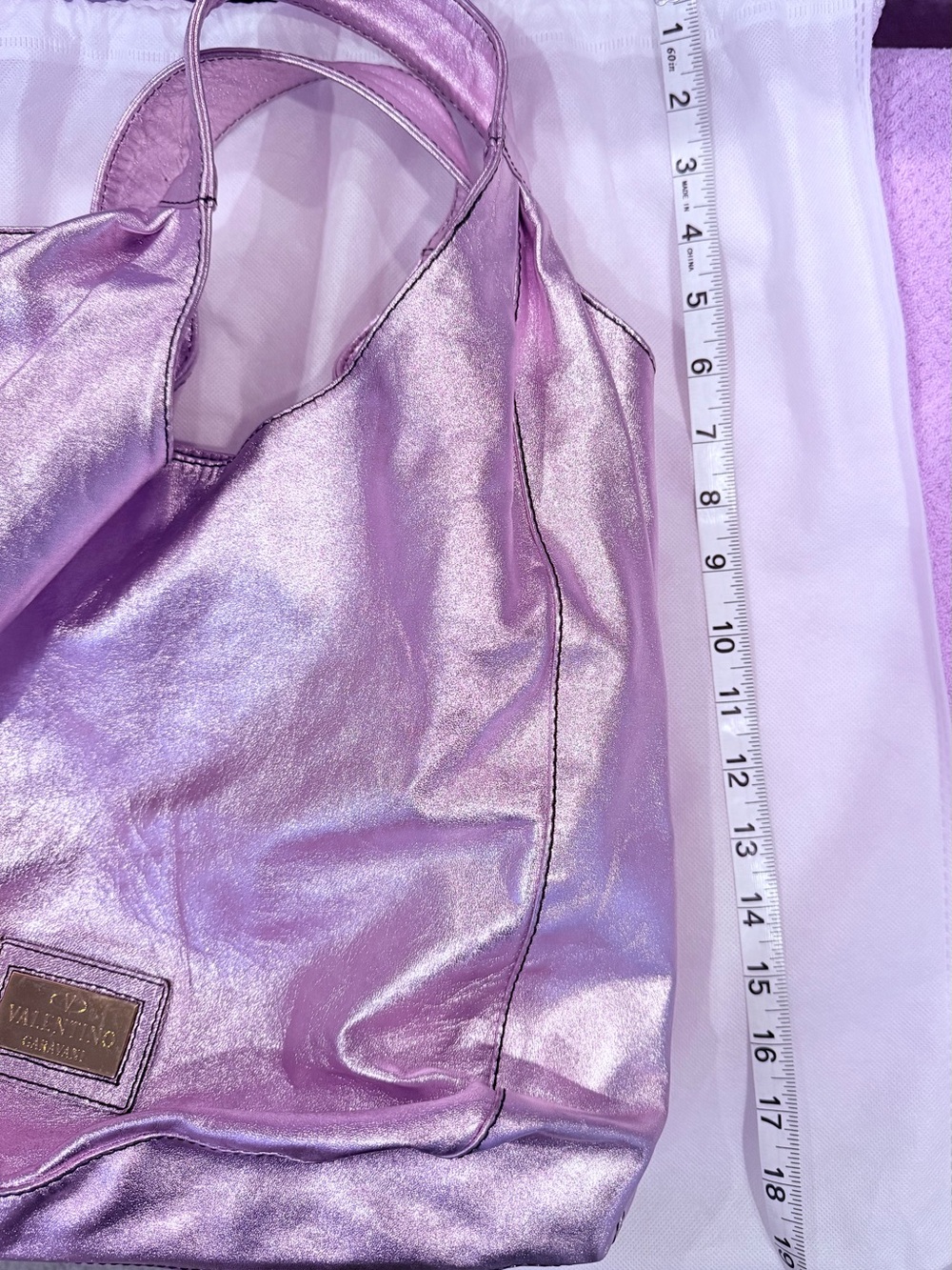 Valentino Garavani Metallic Purple Tote Bag - Picture 10 of 12